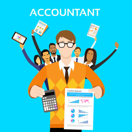 Accountant People Group Team Show Calculator Financeのイラスト素材