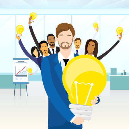 Business People Team Group Idea Concept Bulbのイラスト素材