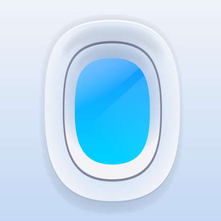 Aircraft Windows with Blue Sky, Airplane Vectorのイラスト素材