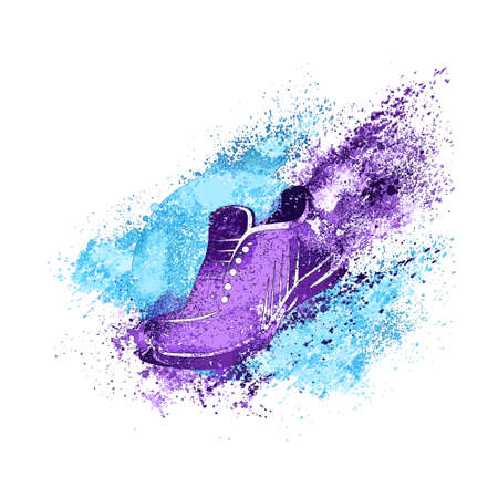 Sneaker Splash Paint Shoes Run Concept Vectorのイラスト素材