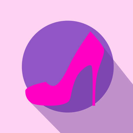 High Heel Woman Shoes Flat Pink Icon Vectorのイラスト素材