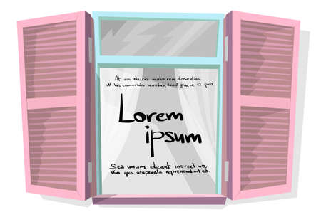 Window Shutters with Copy Space Retro Blinds Isolatedのイラスト素材