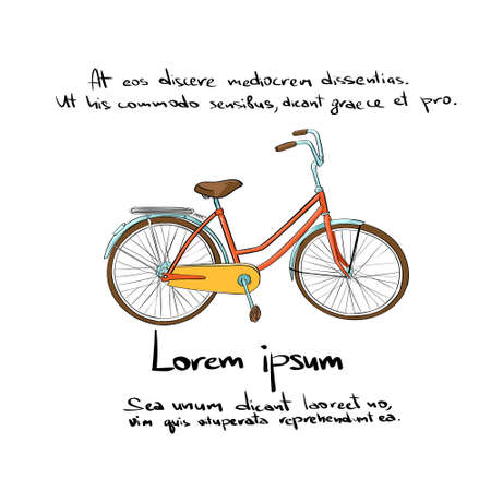 Retro Bicycle Hand Draw Color のイラスト素材