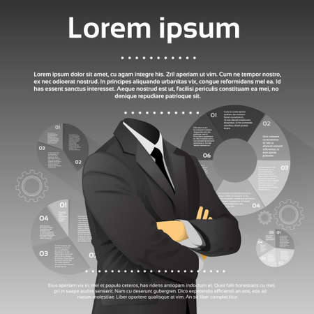 Businessman Execultive Fashion Black Suit Head Finance Infographicのイラスト素材