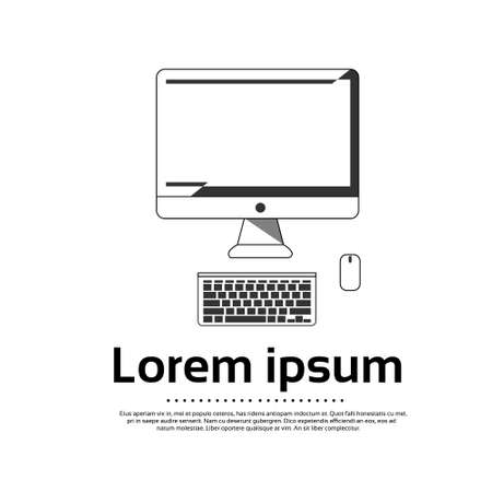 Desktop Logo Computer Workstation Icon Vector Illustrationのイラスト素材
