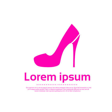 High Heel Women Shoes Pink Icon Logo Vector Illustrationのイラスト素材