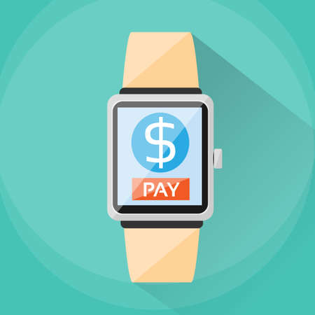 Smart Watch Payment Wearable Apps Pay Technologyのイラスト素材