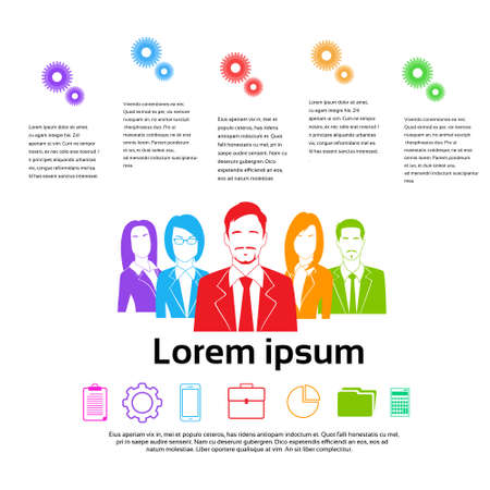 Business People Group Colorful Silhouettes Infographicsのイラスト素材