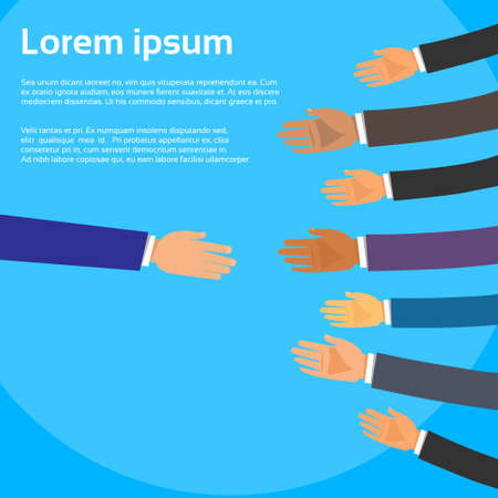 Handshake One Person Choose Partners Business People Group Hands Shakeのイラスト素材