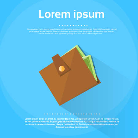 Wallet Icon Money Flat Blue Shadow Vectorのイラスト素材