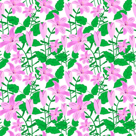 Flowers Colorful Seamless Pattern Background Vector Illustrationのイラスト素材
