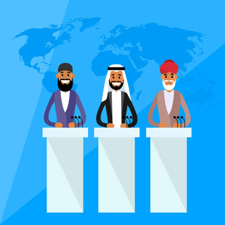 International Leaders President Press Conferenceのイラスト素材