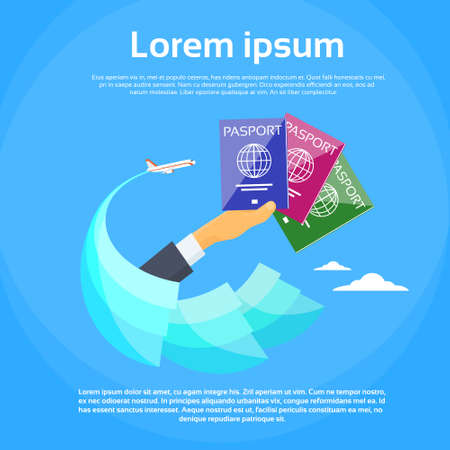 hand holding Passport Iconのイラスト素材