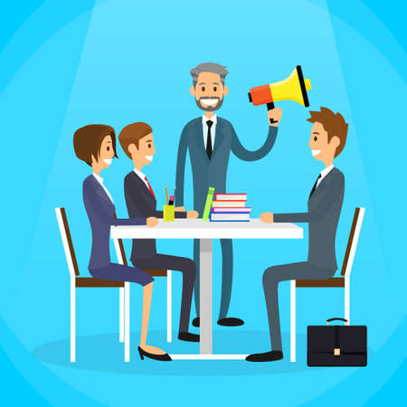 Businessman Holding Loudspeaker のイラスト素材