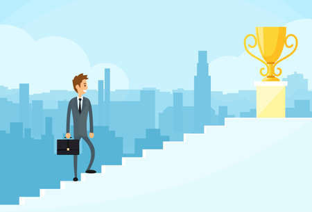 Businessman Walking Up Stairsのイラスト素材