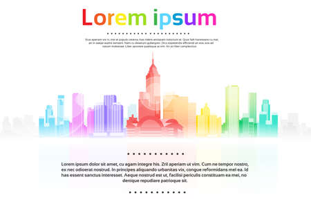 Colorful View of Cityscapeのイラスト素材