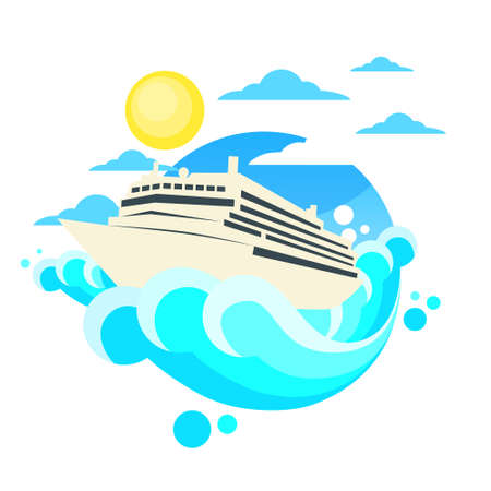 Cruise Ship Liner Summer Oceanのイラスト素材