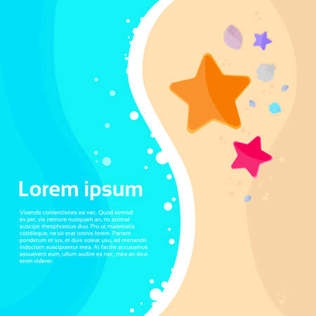 Summer Marine Beach and Seaのイラスト素材