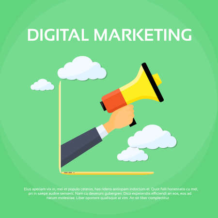 Businessman Hand Held Loudspeaker のイラスト素材