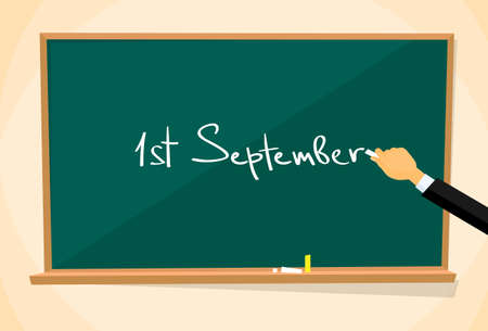 First September words on Blackboardのイラスト素材