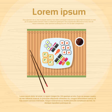 Sushi Roll in a plateのイラスト素材