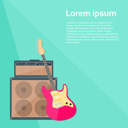 Electric Guitar with Amplifier Comboのイラスト素材