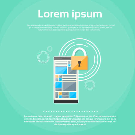 Smart Phone Lock Screen Data Privacy Protectionのイラスト素材