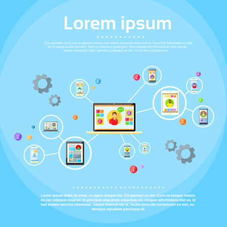 Social Network Connection Conceptのイラスト素材