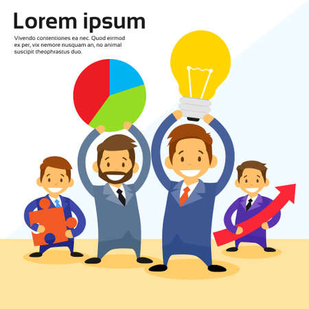 Businesspeople Cartoon Executive Team Flat Vector Illustrationのイラスト素材