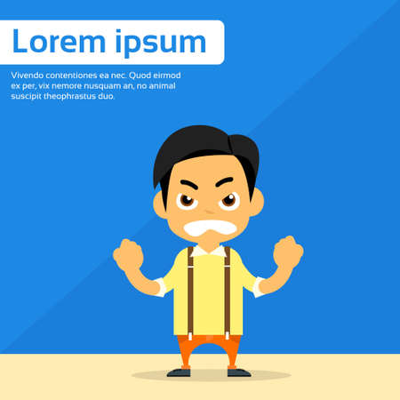 Angry Cartoon Person Negative Emotion Character Man Flat Vector Illustration