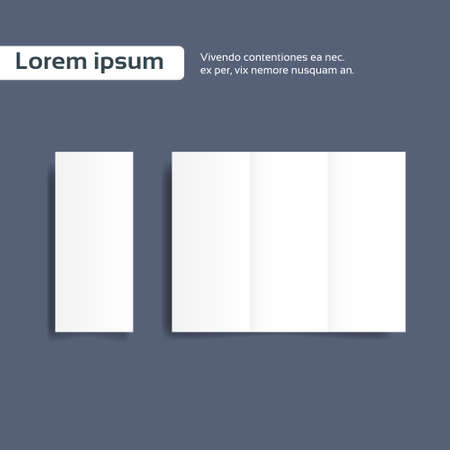 Blank Brochure Paper Sheet, Folder Leaflet Empty Page Templates Vector Illustrationのイラスト素材