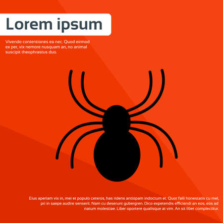 Spider Black Flat Icon Silhouette Vector Illustrationのイラスト素材