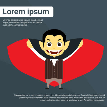 Vampire Cartoon Man Character Flat Vector Illustrationのイラスト素材