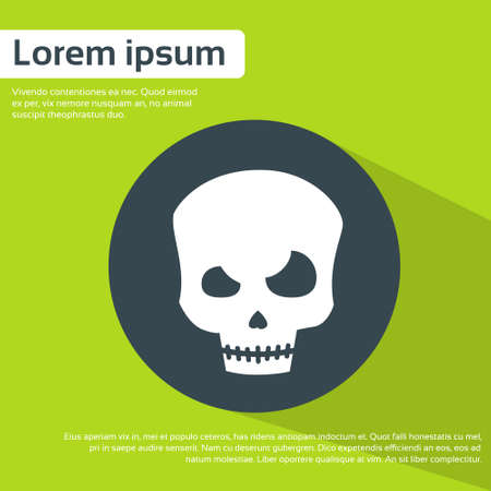 Skull Human Head Flat Icon Halloween Vector Illustrationのイラスト素材