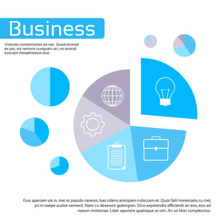 Finance Pie Diagram Circle Infographic with Financial Business Graph Chart Icon Set Illustrationのイラスト素材