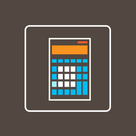 Calculator Icon Thin Line Simple Logo Minimalistic Style Vector Illustrationのイラスト素材