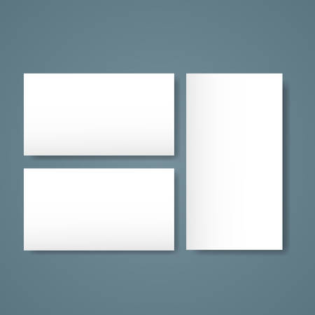 Blank Empty Sheet Business Mock Up White Page Card Set Paper Banner Flyer Vector Illustrationのイラスト素材