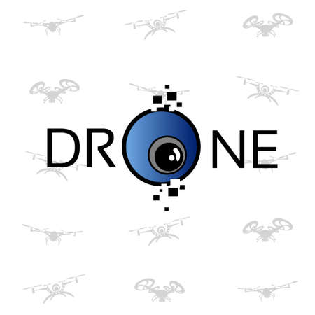 Drone Flying Air Quadrocopter Logo Icon Vector Illustrationのイラスト素材