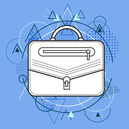 Briefcase Over Triangle Geometric Background Illustrationのイラスト素材