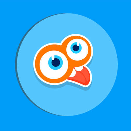 Crazy Face Show Tongue First April Fool Day Happy Holiday Flat Vector Illustrationのイラスト素材