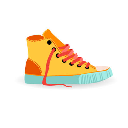 Colorful Sneaker Training Shoe Foot Wear Icon Vector Illustrationのイラスト素材