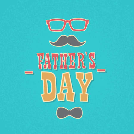 Happy Father Day Holiday Greeting Card Flat Vector Illustrationのイラスト素材