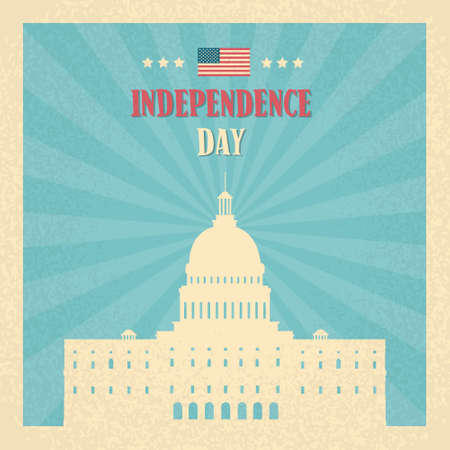 Capitol Building United States Of America Senate House Independence Day Banner Vector Illustrationのイラスト素材