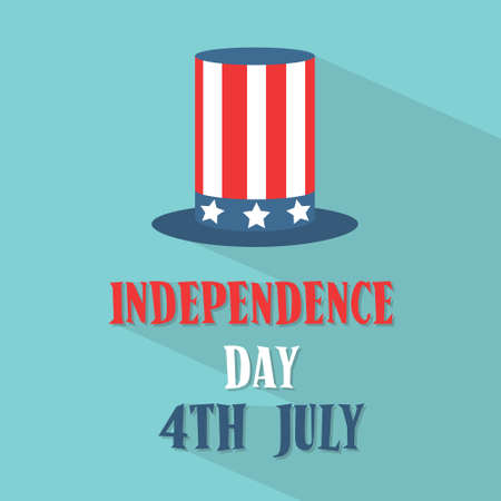 United States Flag Cylinder Hat American Independence Day Flat Vector Illustrationのイラスト素材