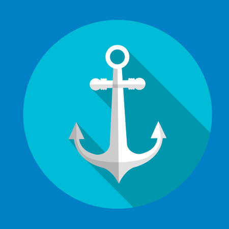 Anchor Marina Icon  Flat Vector Illustrationのイラスト素材