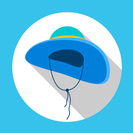 Hat Summer Icon Colorful Flat Vector Illustrationのイラスト素材