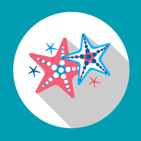 Star Starfish Icon Summer Marine Beach Sea Ocean Tropical Vacation Holiday Flat Vector Illustrationのイラスト素材