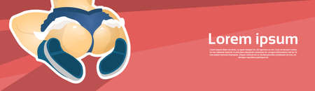 Twerk Booty Dancer Modern Girl Performer Dance Banner With Copy Space Flat Vector Illustrationのイラスト素材