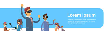 Business People Group Team Wear Virtual Realityのイラスト素材