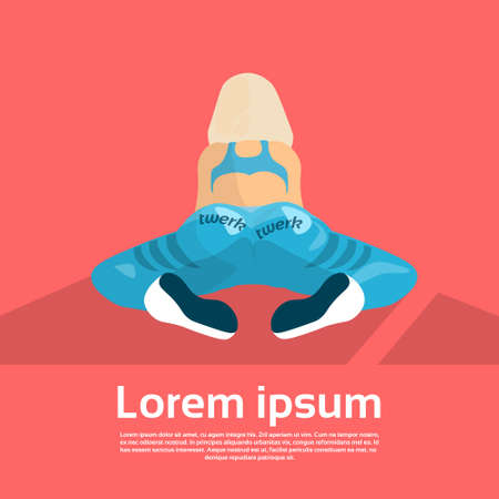 Twerk Booty Dancer Modern Girl Performer Dance Flat Vector Illustrationのイラスト素材